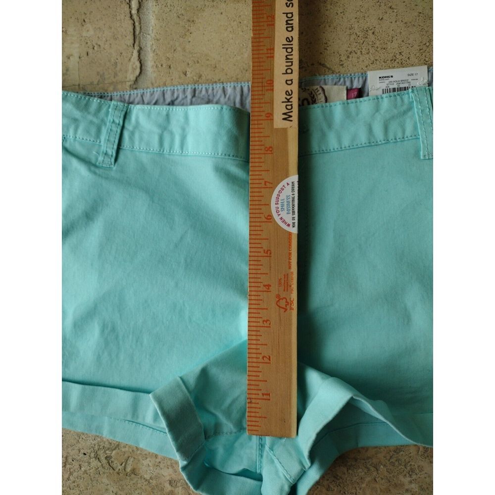 SO Shorts Women Size 17 Aqua Breeze‎ Low Rise Stretch 2 1/2" Inseam Juniors - Picture 3 of 11